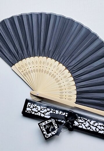 Zwarte Bamboe Waaier Zijde