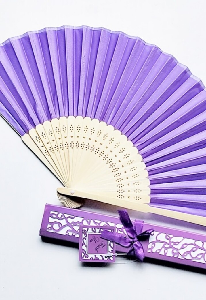 Paarse Zijden Waaier van Bamboe