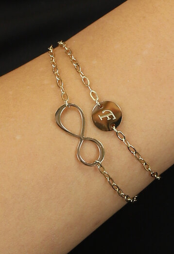 BF2023 Tweedelige Armband met Infinity Bedeltje