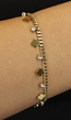 Gouden Armband met Kleine Bloemetjes en Strass Steentjes