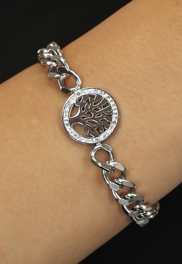 Zilveren Chain Armband met Wensboompje