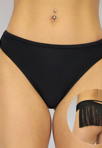 SALE80 Zwart Bikinibroekje met Uitsnede