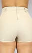 Beige Asymmetrische Skort met Gouden Knopen