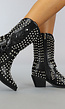 Zwarte Cowboy Boots met Spikes