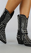 Zwarte Cowboy Boots met Spikes