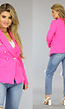 Neon Roze Button Blazer