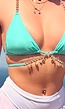 Mint Triangel Wrap Bikinitop met Gouden Details