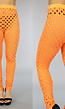 Oranje Cover Up Broek met Gaten