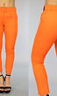 Oranje Aansluitende Pantalon met Riem