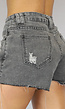 Donkergrijze Jeans Short met Lange Rits