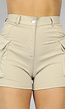 Elastische Cargo Short met Zilveren Details