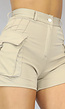 Elastische Cargo Short met Zilveren Details