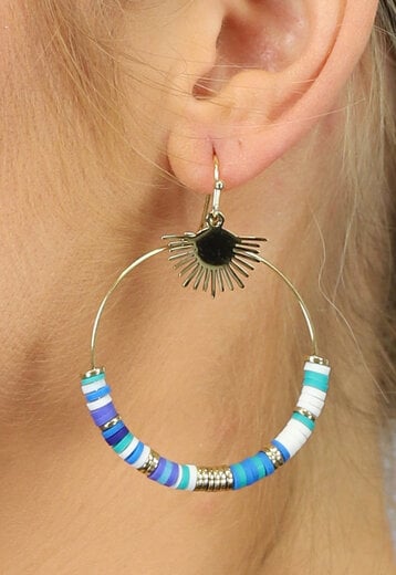 OP=OP! Stainless Boho Oorbellen Blauw Tinten