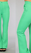 Groene Pantalon met Flair Pijpen en Stiknaad