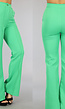 Groene Pantalon met Flair Pijpen en Stiknaad