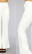 Witte Pantalon met Flair Pijpen en Stiknaad