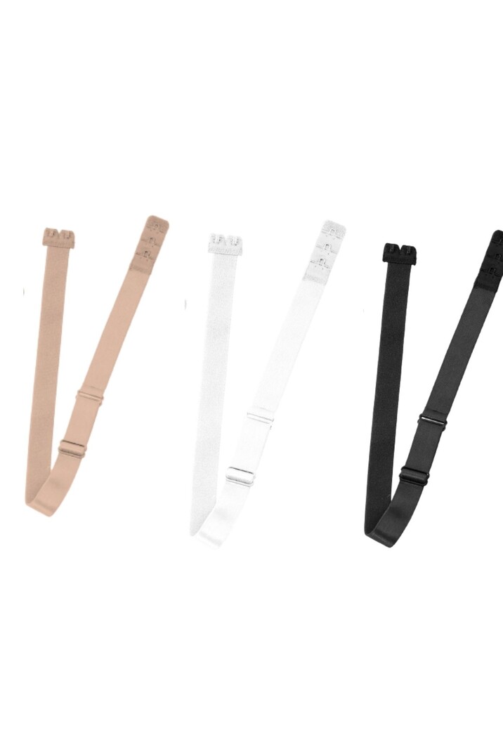 Bye Bra Lage BH Rugbanden Set met 2 Haakjes en 3 Kleuren