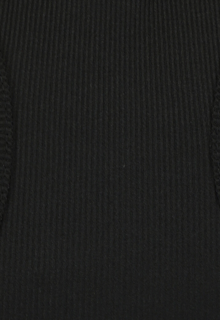 Zwarte Rib Crop Top met Spaghettibandjes