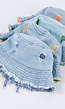 Denim Bucket Hat met Groene Details