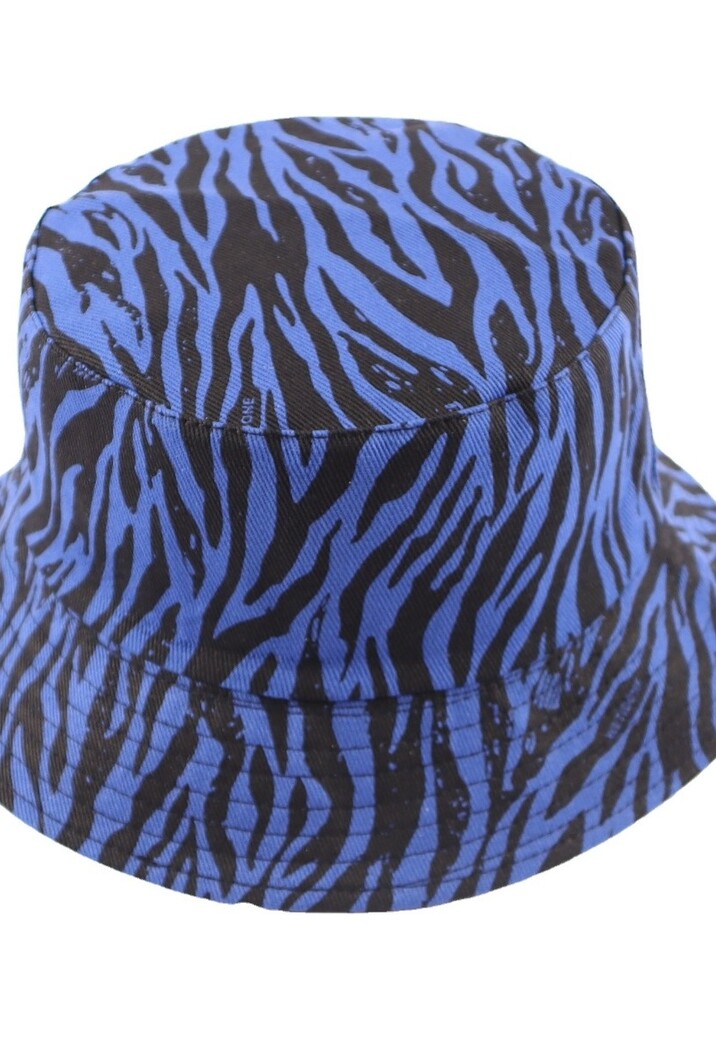 Blauwe Zebra Bucket Hat