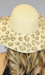 Beige Hoed met Panter Print