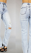 Straight Leg Jeans met Wassing en Scheuren