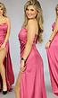 Roze Satin One Sleeve Galajurk met Sleep