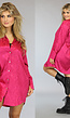 Fuchsia Satin Blouse met Bloemen Print