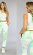 Lichtgroene Tie Dye Set met Crop Top