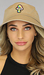 SALE35 Khaki Bucket Hat met Multicolor Paddenstoel