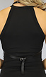 Zwarte Harnas Halter Top