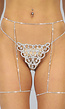 Sexy String met Jarretel Strass Chain