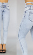 High Waist Push Up Jeans met Knopen en Uitsnede