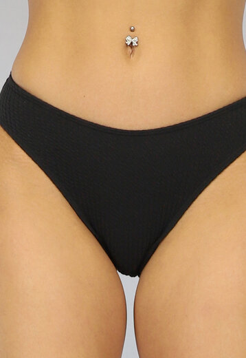 SALE80 Basic Zwart Rib Bikinibroekje