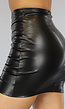 Geplooide Lederlook Rok