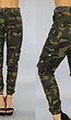 Groene Cargo Broek met Camouflage Print