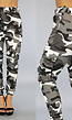 Grijs/Witte Cargo Broek met Camouflage Print