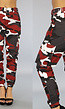 Roestbruine Cargo Broek met Camouflage Print