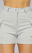 Lichtgrijs Cargo Short met Zilveren Details