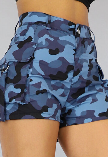 Blauwe Camo Cargo Short