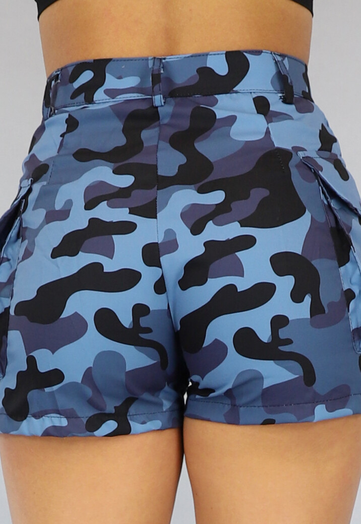 Blauwe Camouflage Cargo Short