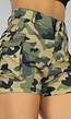 Olijfgroene Camo Cargo Short