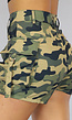 Olijfgroene Camo Cargo Short