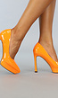 Oranje Lak Pumps met Stiletto Hak