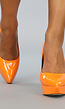 Oranje Lak Pumps met Stiletto Hak