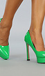 Groene Lak Pumps met Stiletto Hak