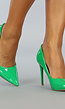 Groene Stiletto Lak Pumps met Spitse Neus