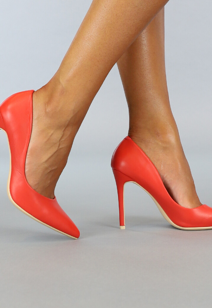 Rode Pumps met Stiletto Hak