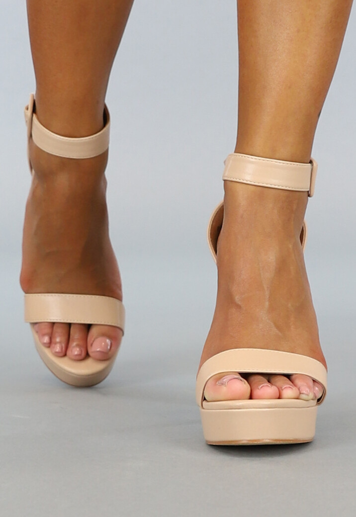 Nude Sandaletten met Plateau