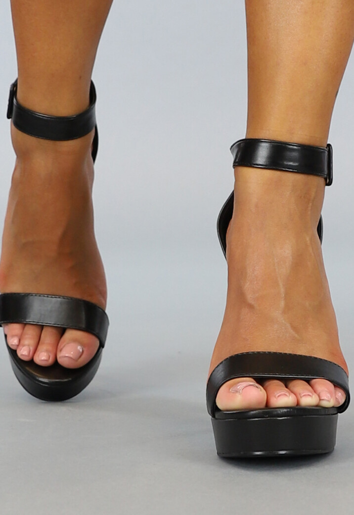 Zwarte Sandaletten met Plateau